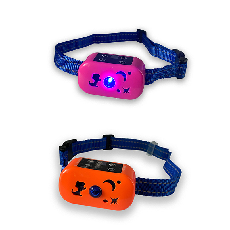 亚马逊宠物牵引项圈智能超声波止吠器 防水充电训练驱狗器批发