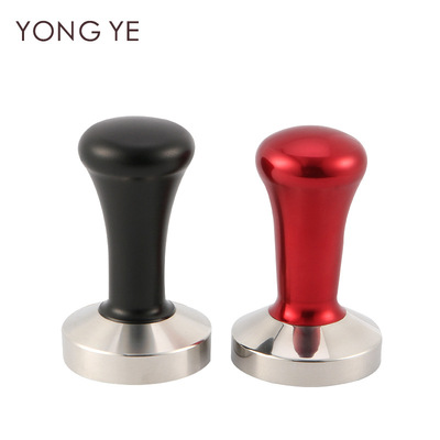 58/53/51mm黑色不鏽鋼咖啡壓粉器 壓粉錘 填壓器 實心彩色壹體