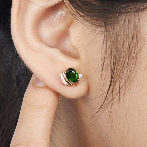 Taobao Tmall hot sale imitation emerald earrings retro green tourmaline earrings colorful crystal women's earrings wholesale