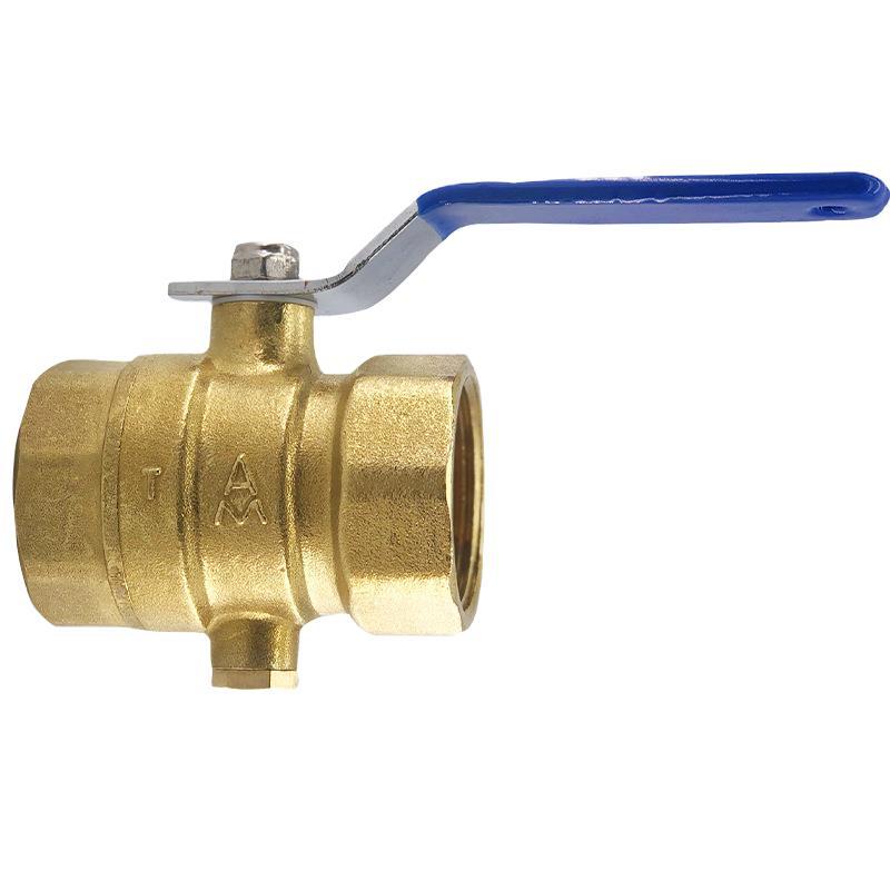 埃美柯测温球阀6分1寸DN20黄铜球阀加厚温度表传感器手动球阀门