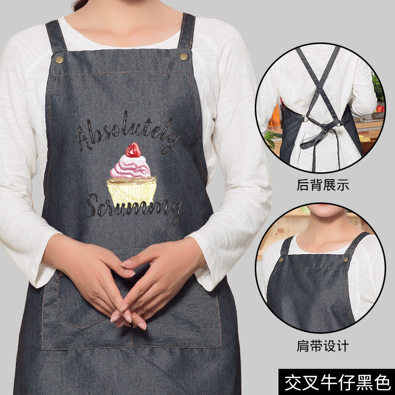 Estilo coreano moda hogar delantal cocina a prueba de aceite anti-fouling arte pintura pareja personalidad logotipo imprimible