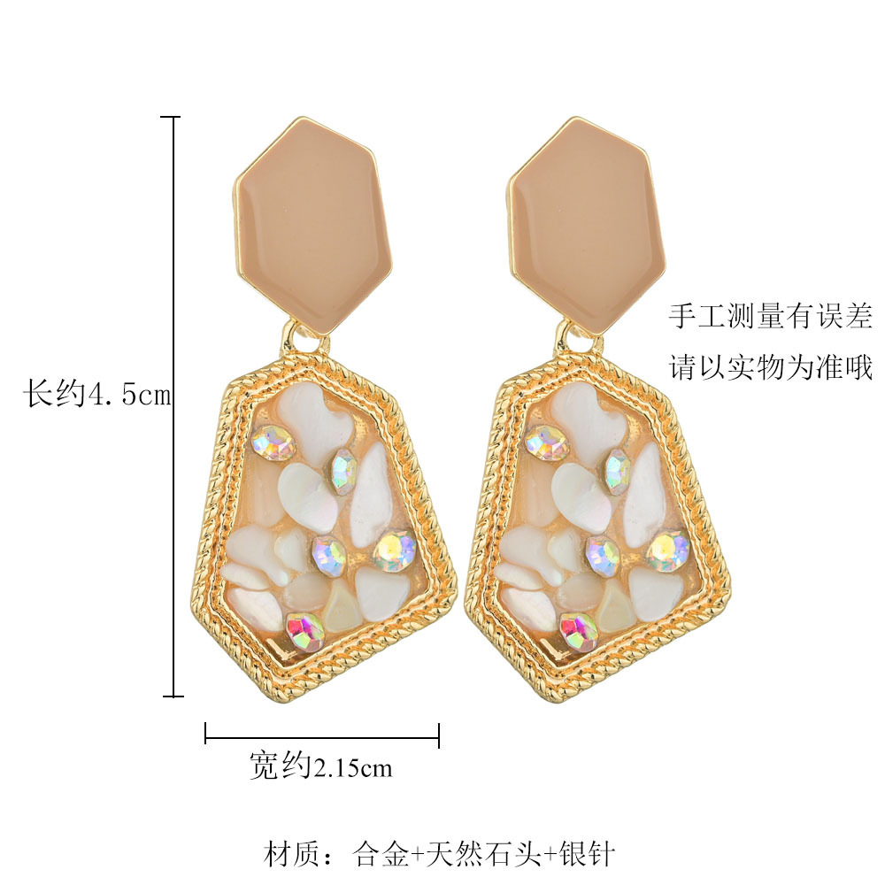 Coreano Nuevo S925 Color Plata Goteo Pendientes De Diamantes Pendientes De Jade Rotos Al Por Mayor Nihaojewelry display picture 1