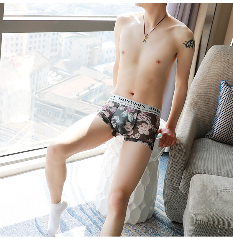Herren Trunks Aus Eisseide Atmungsaktive Sommer Unterwäsche_voghion.com