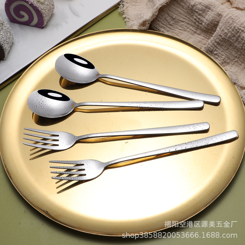 304 Stainless steel Korean Spoon children Long handle originality Dessert cold drink coffee a soup spoon Spoon Hotel tableware