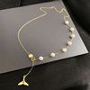 Long necklace, brand chain for key bag  from pearl, internet celebrity, maxi length, 2020