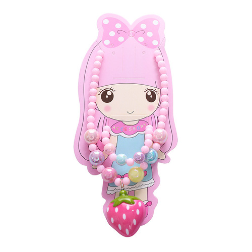 Children's necklace jewelry girl princess cute cartoon ring bracelet set hanging neck luminous crystal beaded jewelry