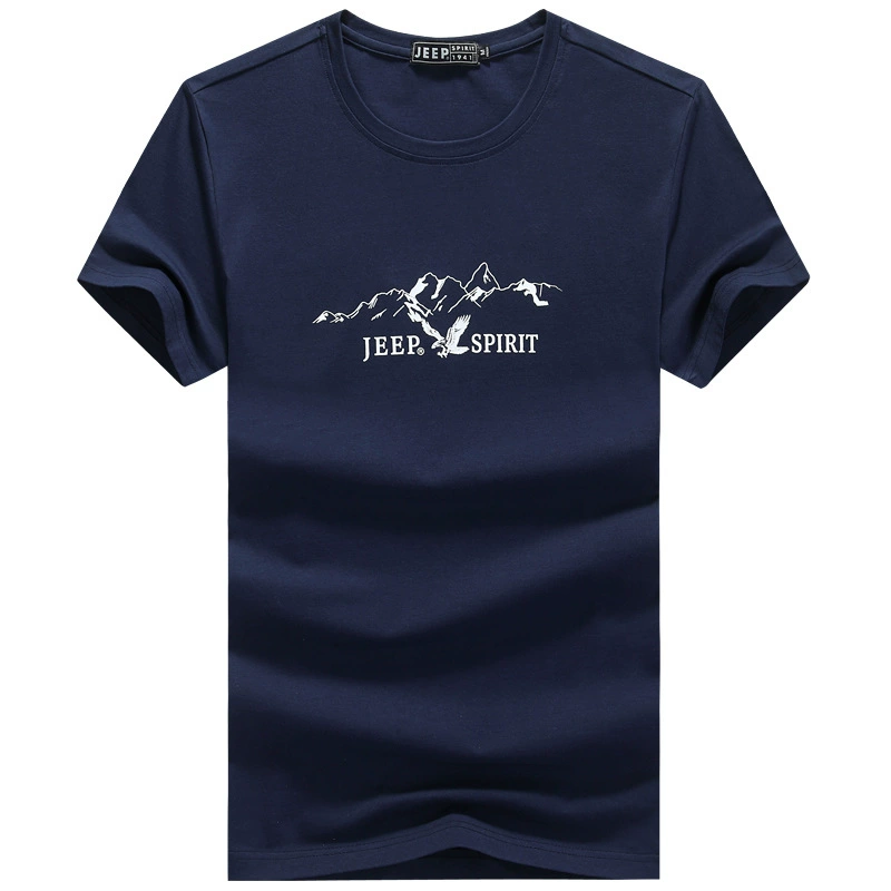 JEEP SPIRIT, летняя мужская футболка с коротким рукавом, свободная Мужская футболка большого размера с круглым вырезом, Повседневная футболка с коротким рукавом 4006