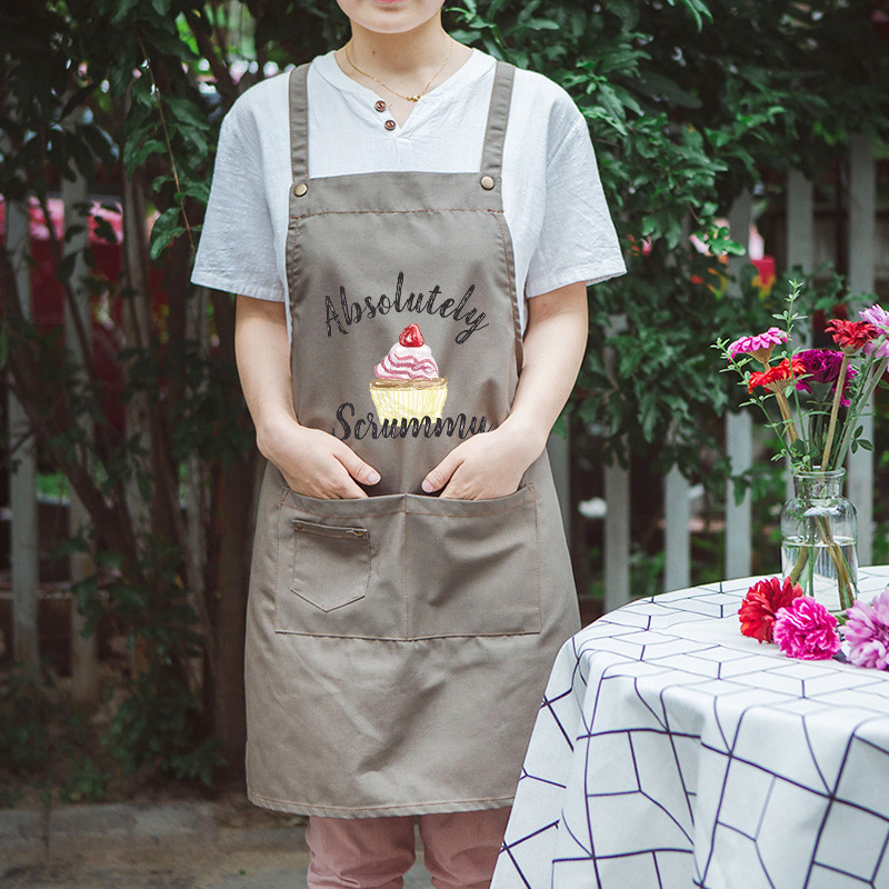 Estilo coreano moda hogar delantal cocina a prueba de aceite anti-fouling arte pintura pareja personalidad logotipo imprimible