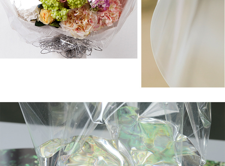 Ruiqu 50 pieces of flower gift, floral art wrapping paper, DIY bouquet supplies, thickened and enlarged transparent cellophane wholesale detail image 6