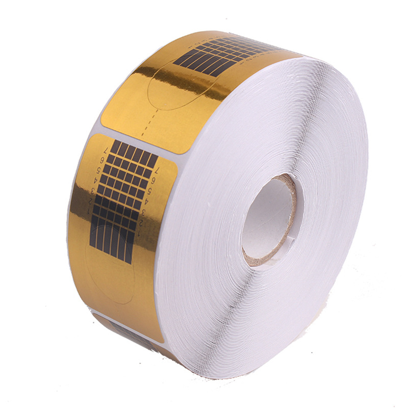 Suministros de uñas soporte de papel cuadrado fototerapia uñas extensión de uñas de cristal soporte de papel 500 piezas parche de soporte de papel rectangular dorado