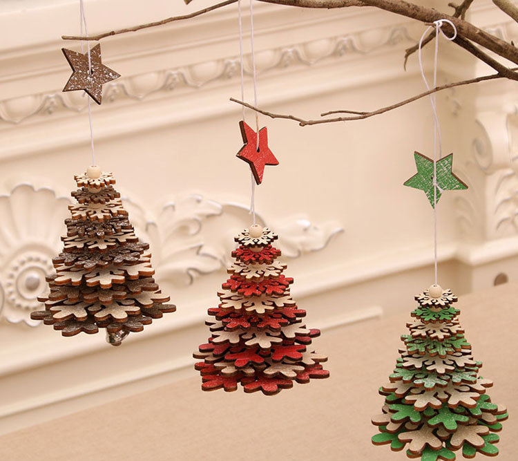 70g Weight Christmas Festival Christmas Decorations Wooden Bells Pendant Wholesale 无