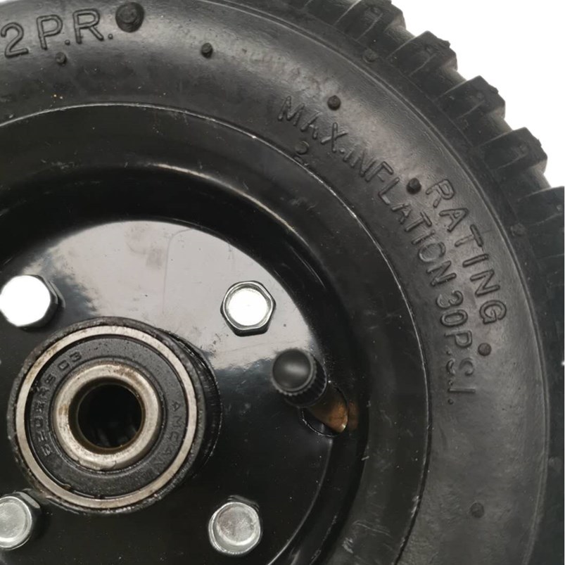 供应 8寸橡胶轮  250-4羊角花 黑色铁轮辐 碳钢轴承 适用于手推车