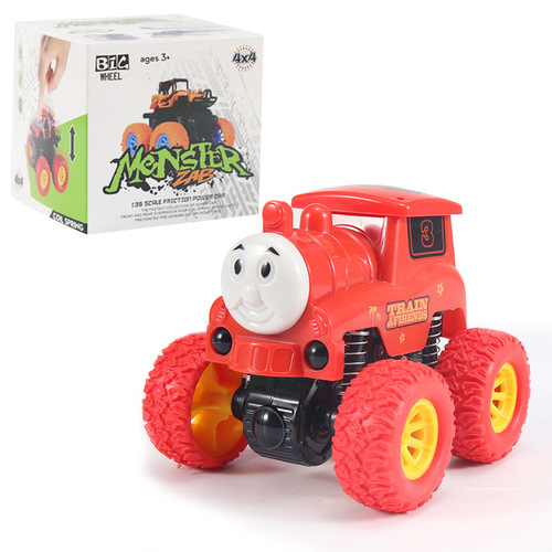 Inertial four-wheel drive off-road vehicle, children's simulation stunt model car, fall-resistant car, street stall night market hot selling gift