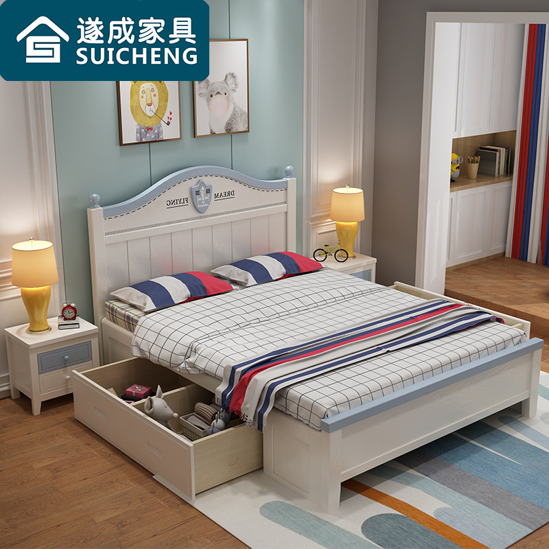 Juvenile Children's Beds, Turkian Garden, 1.5m Boy Girl Single Bed Storage Bed Factory Direct