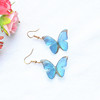 European and American creative simulation Butterfly earrings Personalized eyes Dripping the fairy, the temperament of colorful butterfly simple ear decoration