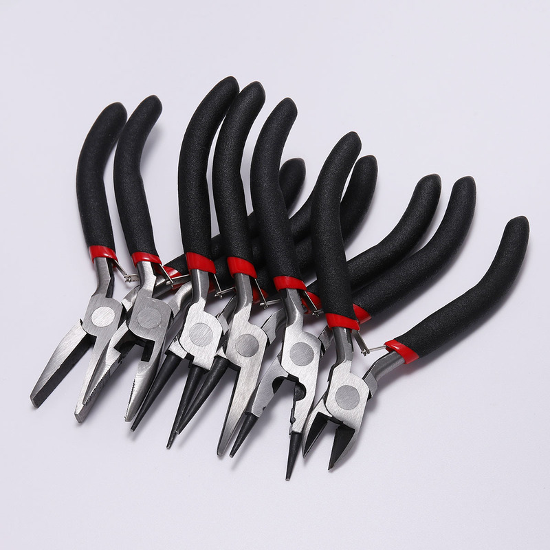Needle-Nose Pliers DIY Jewelry Making Tools Pliers Bent Nose Pliers Diagonal Cutting Pliers Mini Pliers Cross-Border Exclusive Supply