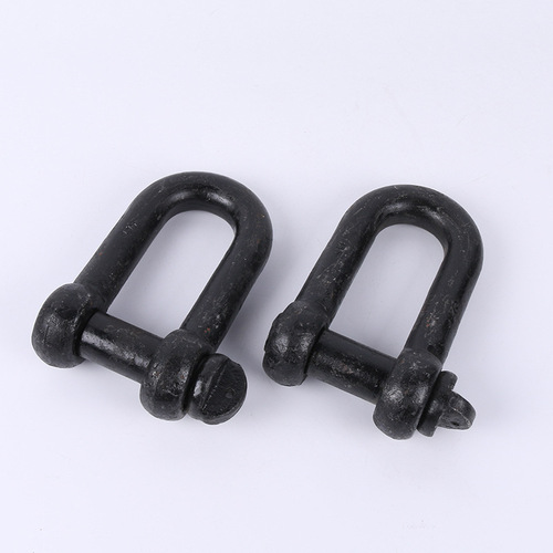 Heavy-duty tonnage large opening shackles, transport ship heavy-duty shackles, D-type shackles black lifting U-shaped connection links