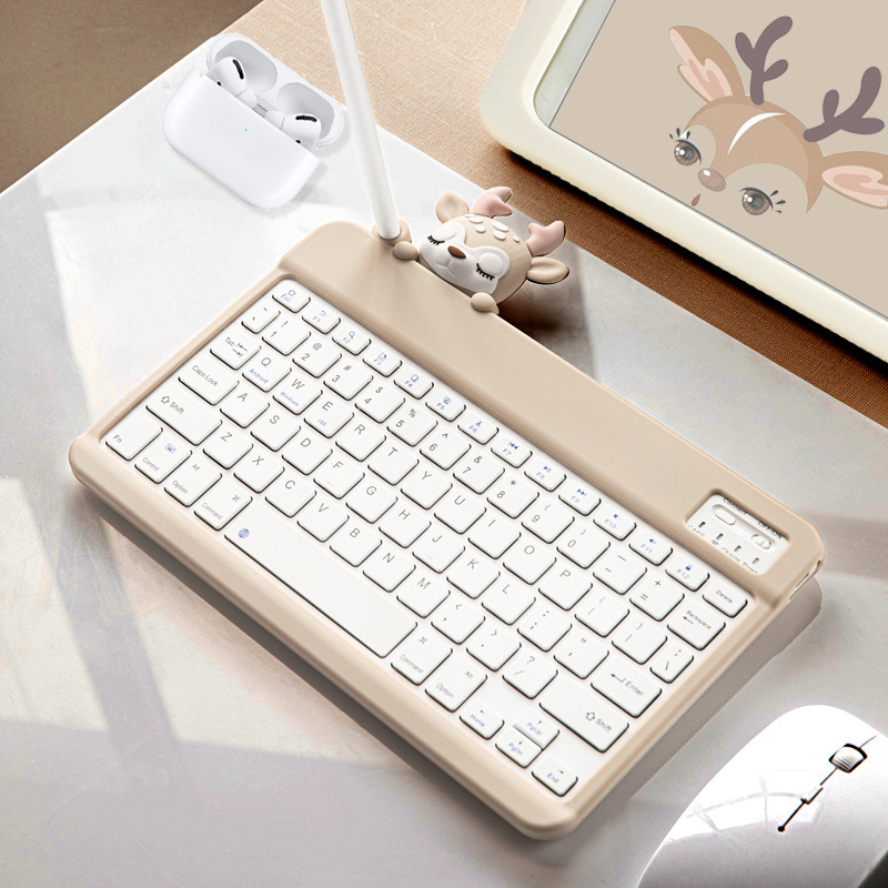 Wireless Bluetooth ipad keyboard cover air3 cute apple mini5 Android tablet silicone keyboard cover