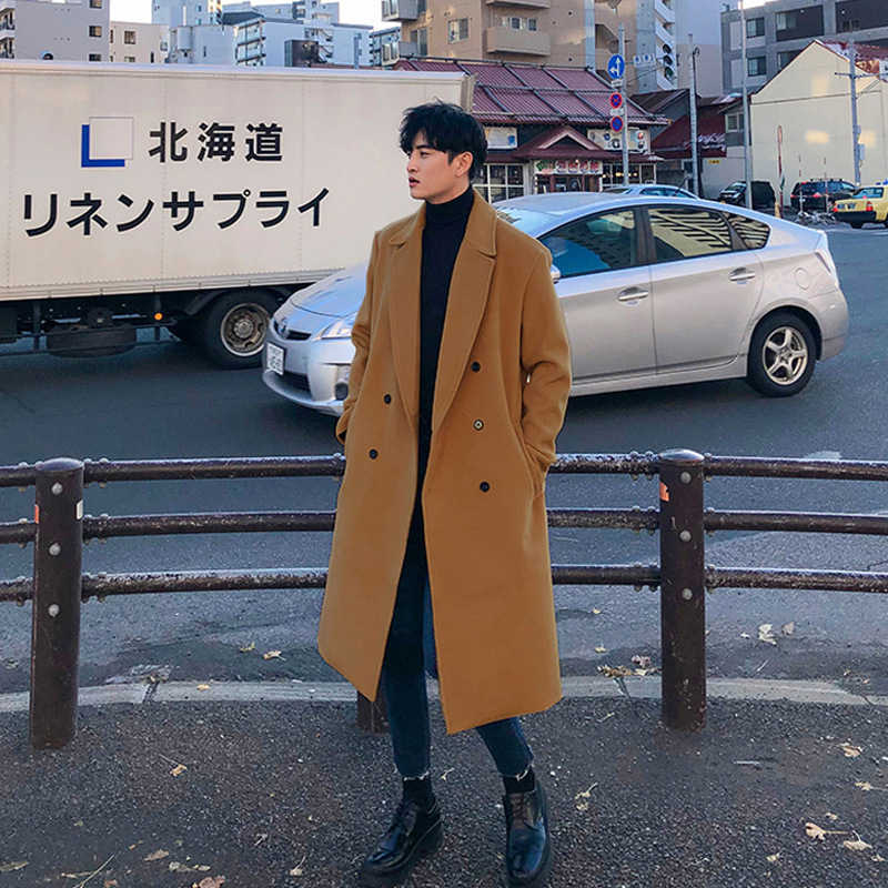 the republic of korea Fur overcoat Mid length version Korean Edition England Overknee Windbreaker winter thickening solar system Lapel Woollen cloth coat