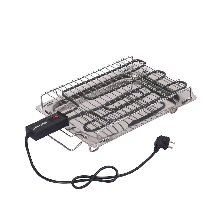 Nueva fábrica de parrilla de barbacoa eléctrica doméstica de acero inoxidable al por mayor multifuncional Parrilla de barbacoa eléctrica coreana bandeja de hornear eléctrica de acero inoxidable