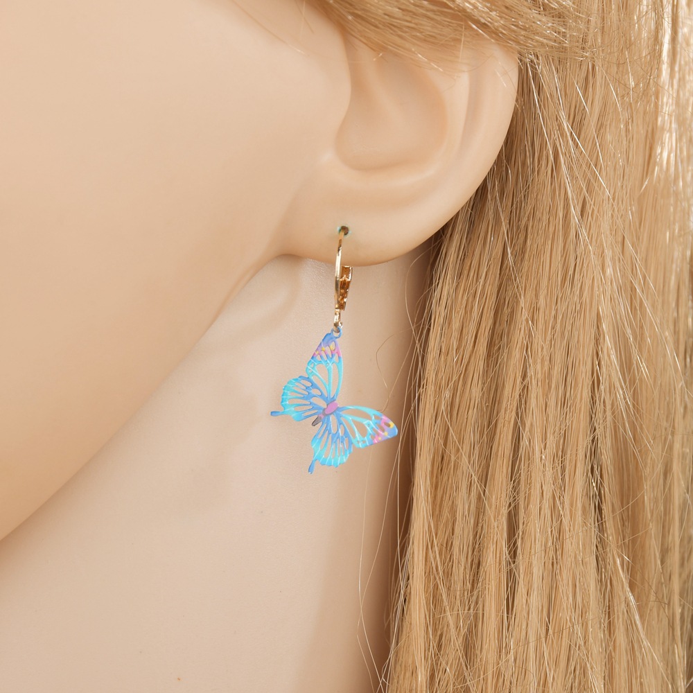 Cute Painted Butterfly Earrings display picture 2