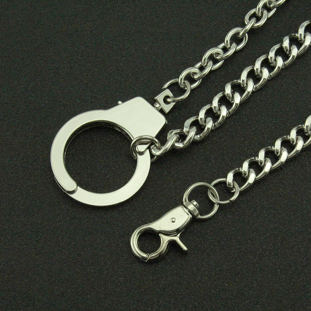 Personalized Smooth Surface Gold Handcuff Hook Men's Waist Cuban Decorative Jeans Chain_voghion.com