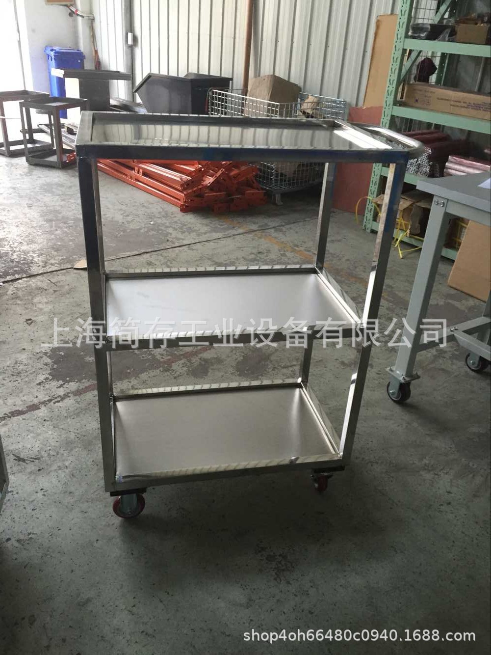 简存非标制作各种款式不锈钢推车 三层工具车 304防静电手推车