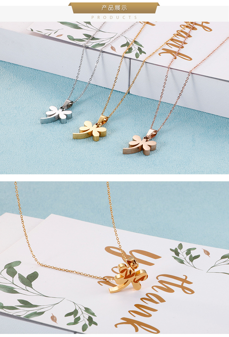 Animal Pattern Korean Version Of Simple Jewelry Wholesale Cute Dragonfly Pendant Necklace