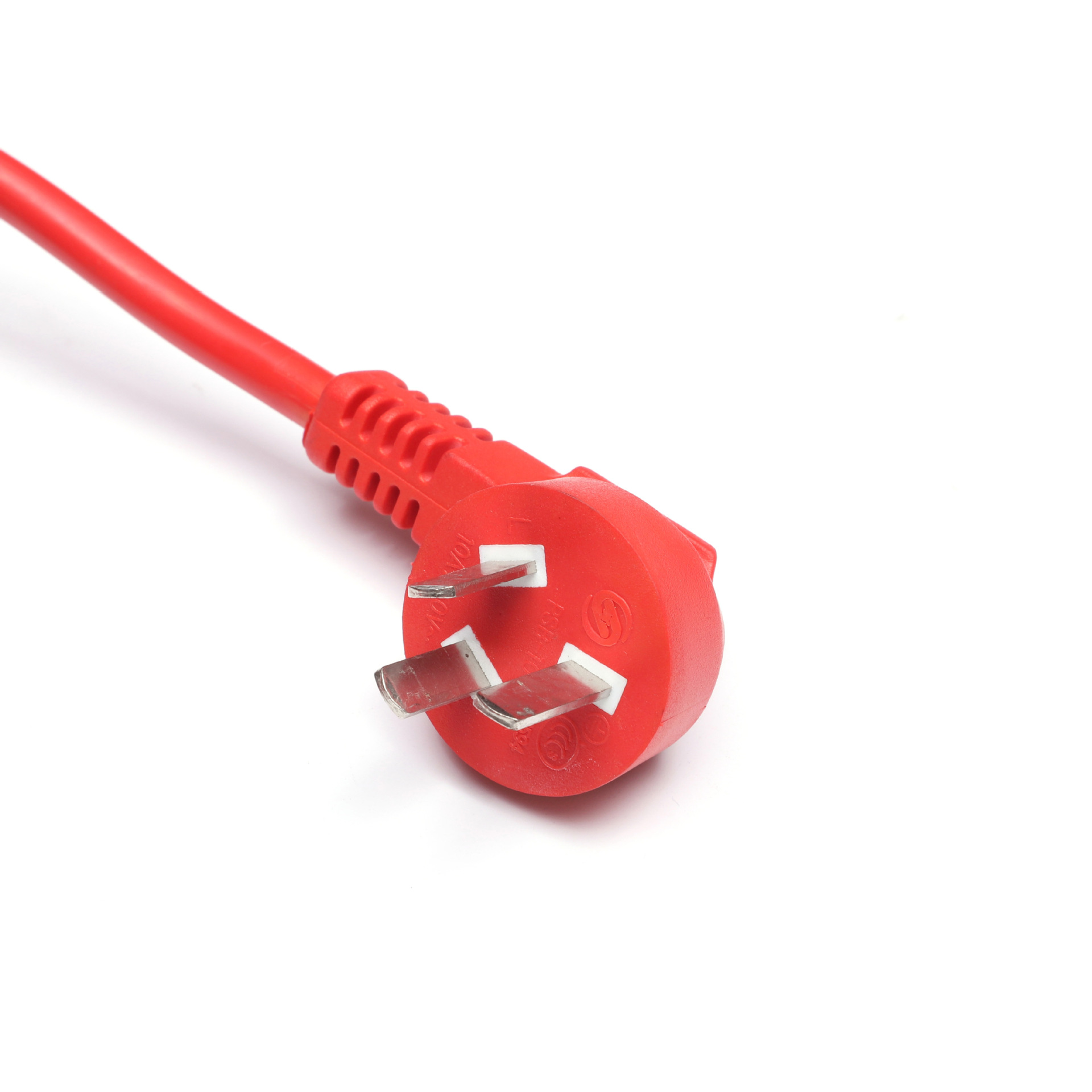 厂家批发红色·  右弯品字尾电源线