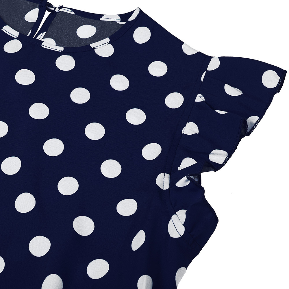 high waist polka dot loose princess dress NSSA40037