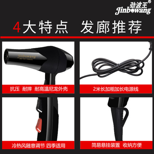 Jinbo Wang Salon Professional High-Power Hair Dryer Household Hair Dryer with Cold and Hot Air Negative Ion Cross-Border Haircut Salon