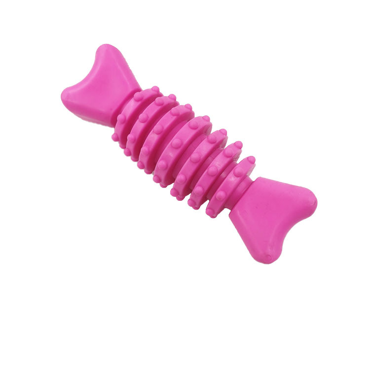 Venta directa de fábrica TPR medio espina hueso juguete goma molar dientes mordedura-resistente perro juguete para mascotas juguete al por mayor