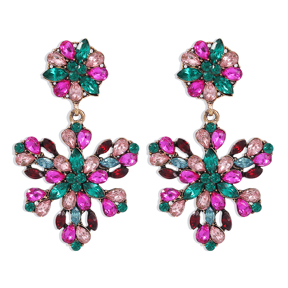 Colorful Flower Retro Earrings display picture 4