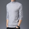 秋冬新款纯色男士打底毛衣韩版半高领线衫圆领套头针织衫一件代发|ms