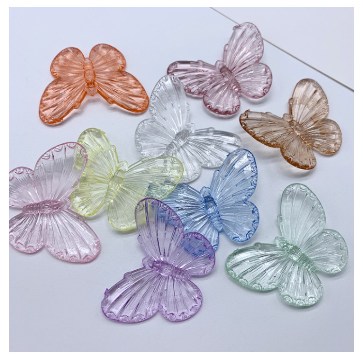 ins透明蝴蝶地摊货源吊孔大小号 厂家直销亚克力夏天色搭配包包珠详情图10