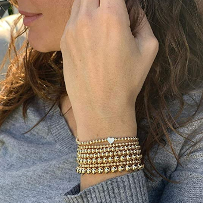 Bracelet polyvalent en cuivre, perle en or véritable, coloré, Style plage, géométrique, élastique, à la mode, nouvelle collection 2023, offre spéciale_voghion.com