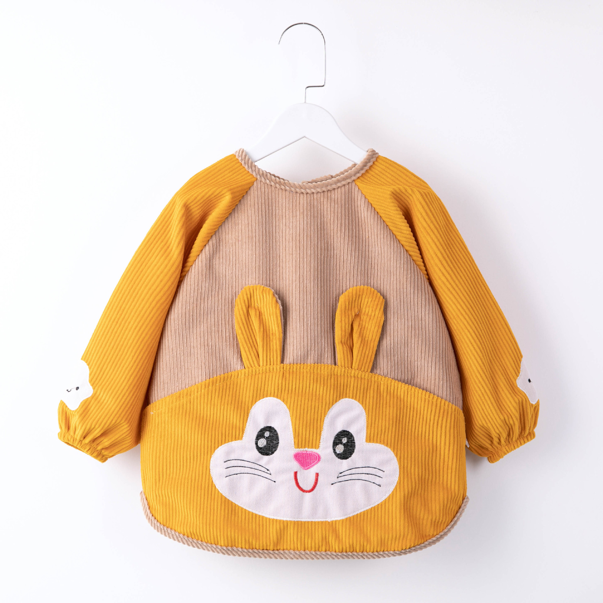 新款儿童罩衣秋冬防水宝宝吃饭围裙男女童反穿衣婴儿围兜长袖护衣|ru