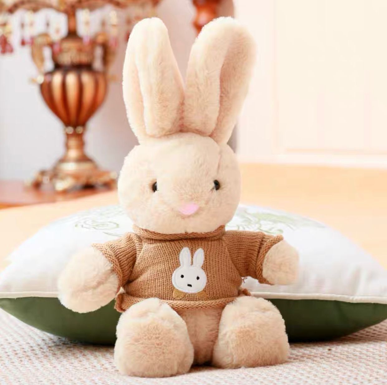 Vestidor de conejo de peluche de juguete bufanda conejo muñeca almohada para dormir agarrar máquina muñeca regalo de boda