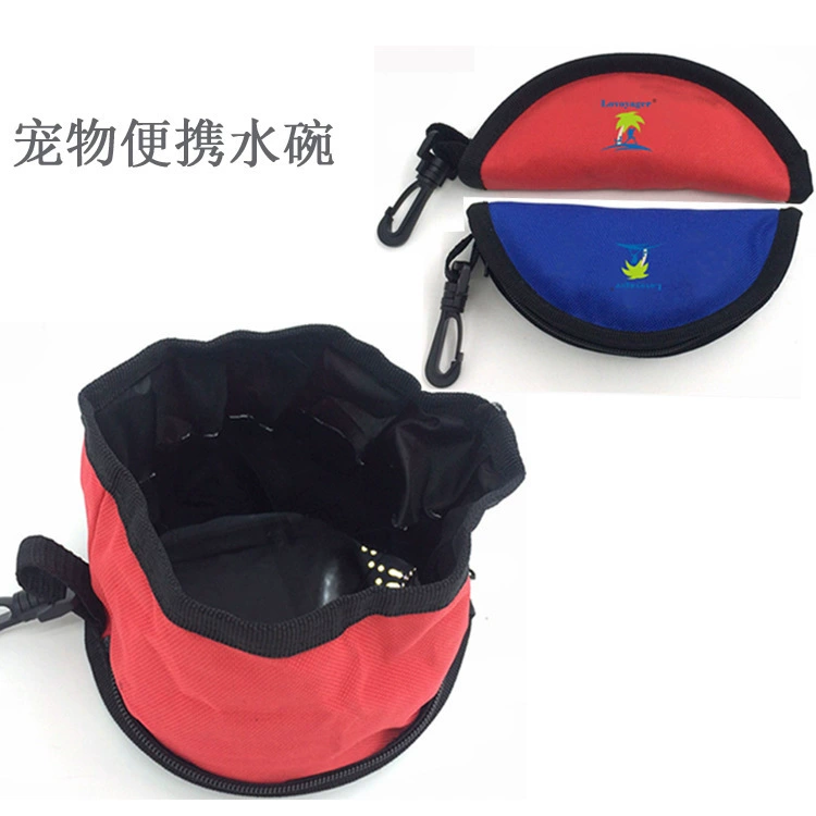 Складная миска для кормления домашних животных Водонепроницаемая ткань Оксфорд Исходящая портативная миска для кормления Корм для собак Бассейн для питья домашних животных