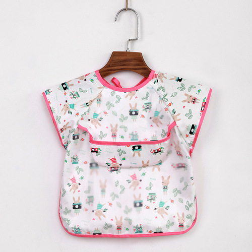 Summer children's bib pure cotton sleeveless waterproof bib lunch bib summer thin baby bib eating protective clothing wholesale