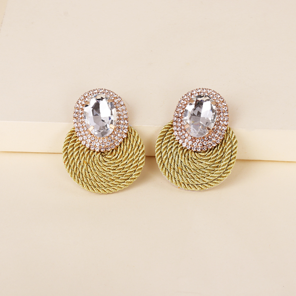 Korean New Fashion Wild Rhinestone Geometric Round Exaggerated Earrings display picture 29