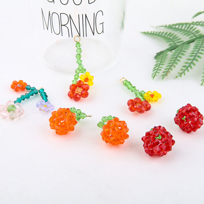 10 Piezas/Paquete Cristal De Imitación Vidrio Flor Fresa Colgante display picture 8