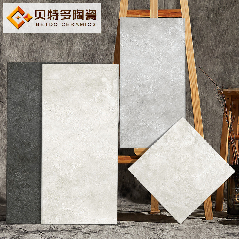 佛山瓷砖600*600 工业风简约轻奢地砖 客餐厅防滑灰色仿古水泥砖