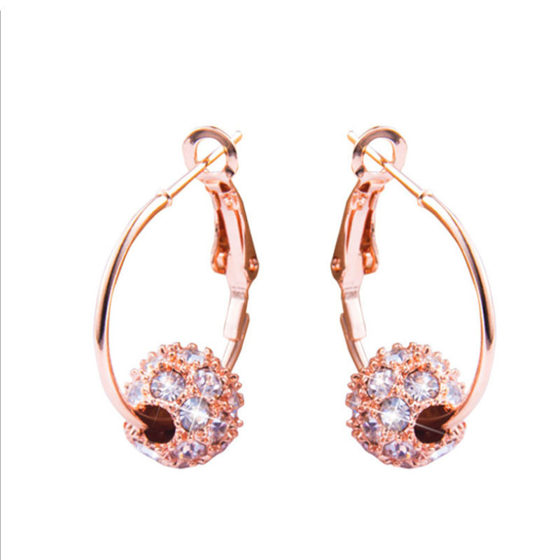 Glamour Sphérique Alliage Diamant Diamant Artificiel Des Boucles D'oreilles display picture 2