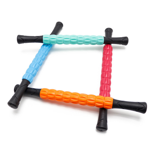 Gear massage stick yoga deep muscle relaxation massage shaft personal training fascia roller plastic roller stick shaft fitness