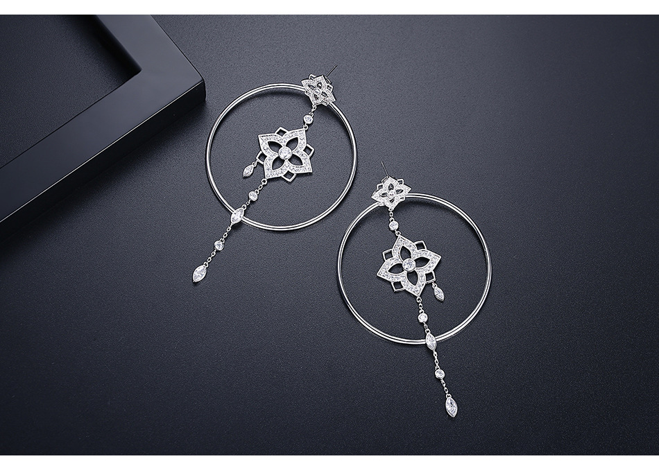 New Fashion Banquet Copper Inlaid Zirconium Earrings Wholesale Nihaojewelry display picture 7