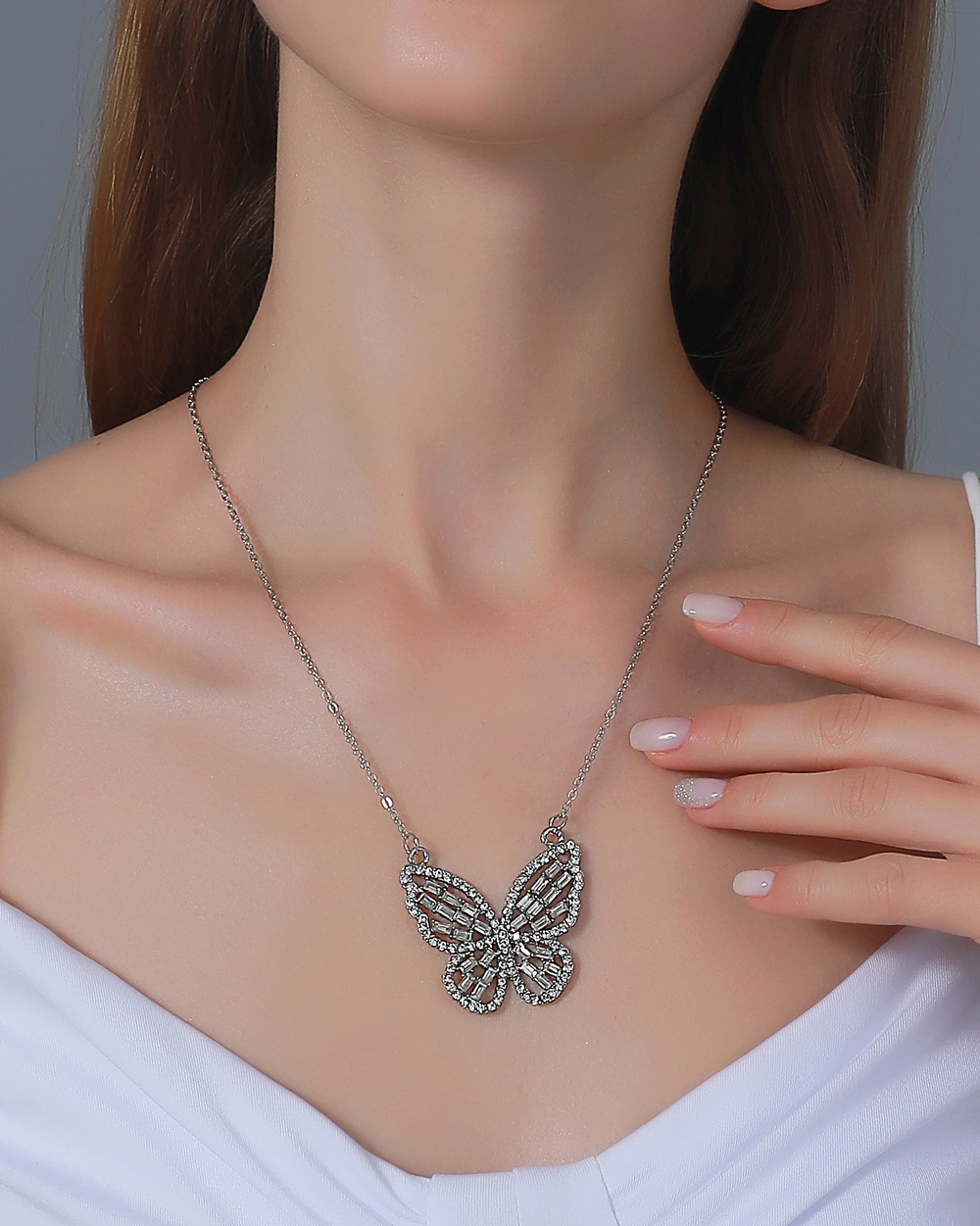 Butterfly Alloy Plating Women's Necklace display picture 2