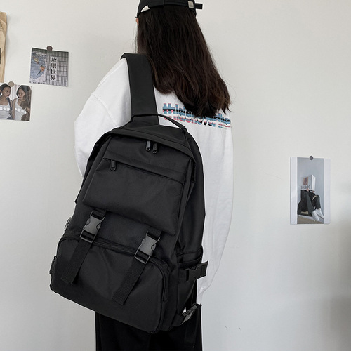 Schoolbags for women, Korean style trendy brand ins workwear style, versatile casual students, men and women schoolbags, Japanese style Hong Kong style retro backpacks