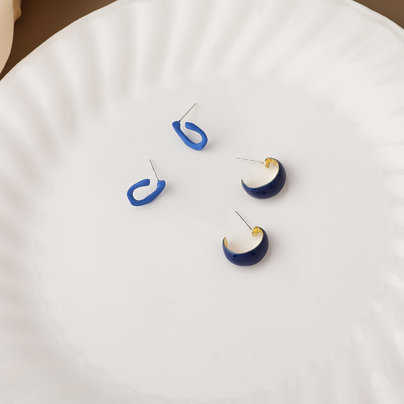 Blaue Einfache Ohrringe display picture 3