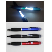 現貨三合一功能燈筆 葫蘆觸屏書寫+LED廣告筆 定 制logo發光燈筆